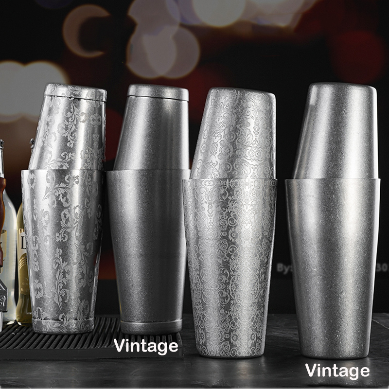 Boston Shaker Set - Aşındırma desen Bar ile 2 parça