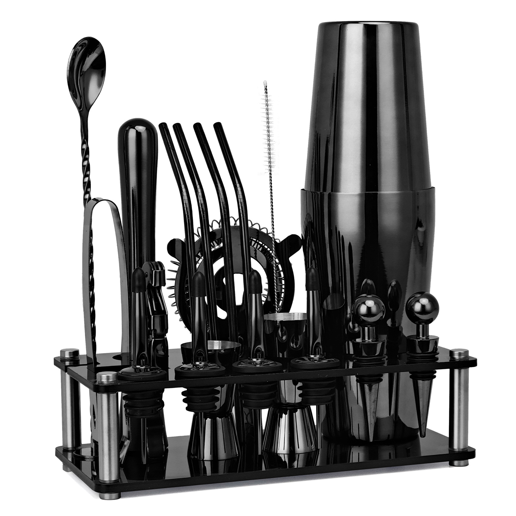 20 adet siyah/gül altın/gümüş  - Boston Shaker Set incelemesi ve fiyatı