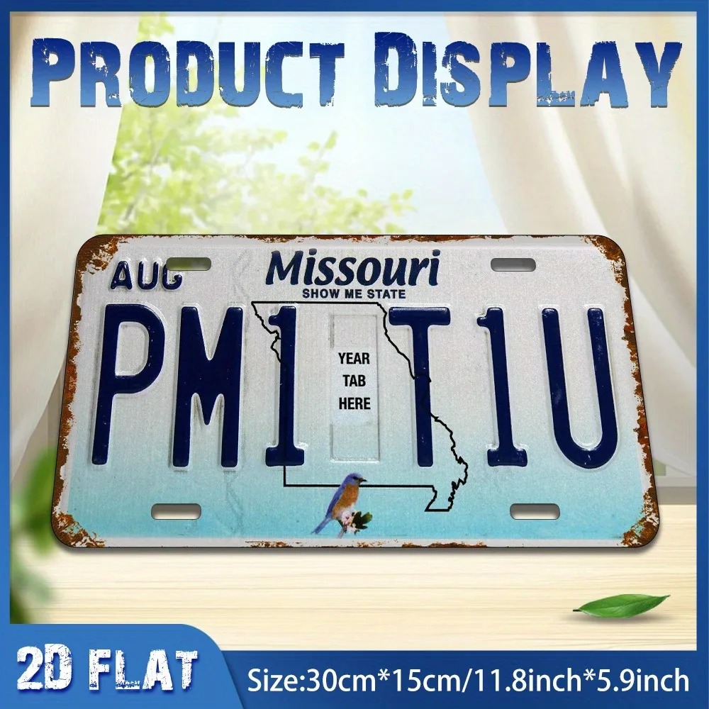 2D Düz Retro Missouri Mavi Kuş - Home Bar Signs incelemesi ve fiyatı