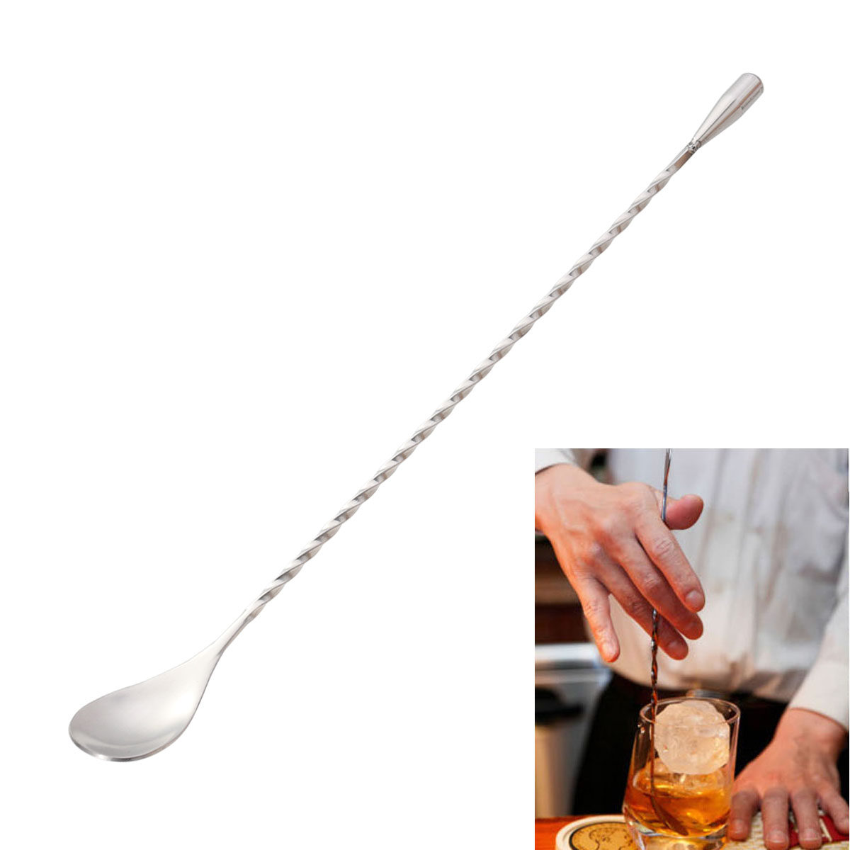 304 Paslanmaz Çelik Kokteyl Çu - Bar Spoon Twisted incelemesi ve fiyatı