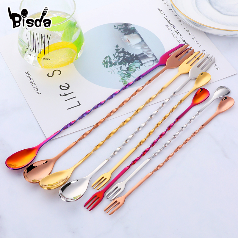 Çatallı Kokteyl Bar Kaşıkları, - Bar Spoon Twisted incelemesi ve fiyatı